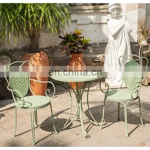 Balcony Wrought Iron Table And Chair Set Garden Three-piece Coffee Shop Leisure Table And Chair With 4 Colors thumbnail-2