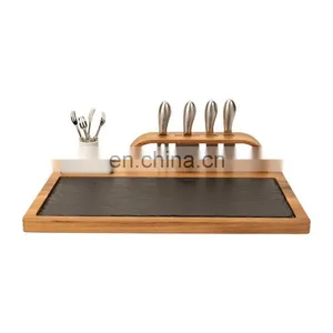 Wholesale High Quality Restaurant Rectangle Bamboo Cheese Cutting Board And Knife Set thumbnail-4