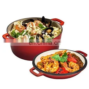 2 in 1 Combo Cooker 5QT Cast Iron Multi Function Cookware thumbnail-1