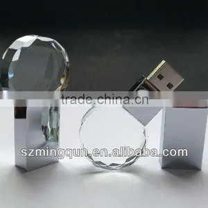 New Product Heart Shape Crystal USB Stick With LED Light Inside Gadget thumbnail-4