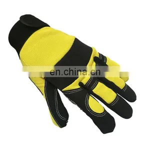 Custom Logo Reinforced Palm Mechanics Work Cut Resistance Hand Synthetic Leather Safety Gloves thumbnail-4