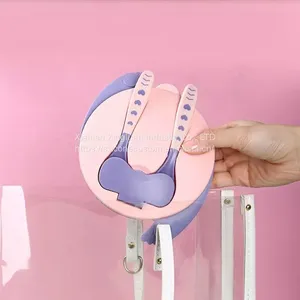 New Design Baby Feeding Tableware BPA Free Plastic Baby Self Feeding Bowl With Spoon And Fork Set thumbnail-3