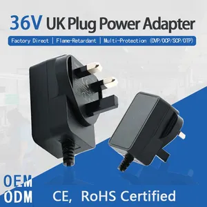 UK Plug 36V Power Adapter, CE, LVD, EMC, ROHS Certified, Charger, 1A, 2A, DC Power Cord thumbnail-1
