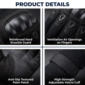 China Gloves Factory Wholesales Heavy Duty Wear Resistant Hard Knuckle Touchscreen Full Finger Outdoor Combat Tactical Gloves thumbnail-4