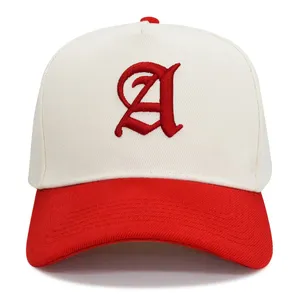 Two Tone Color Baseball Caps Curved Brim Letter Embroidery Breathable Twill Fabric Casual Daily Street Outdoor Sun Hats For Adults thumbnail-2