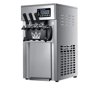 A-168 Compact Soft Serve Ice Cream Machine 18L/h Output 3 Head Maker With Smart LED Display for Cafe and Coffee Shops thumbnail-5