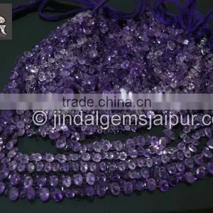 Natural Wholesale African Amethyst Cut Oval Beads 4x6 To 5x7 MM thumbnail-1