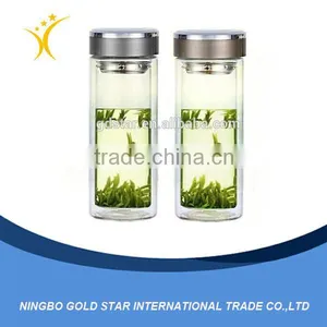 Cheap Wholesale Glass Water Bottle With Tea Influser thumbnail-1