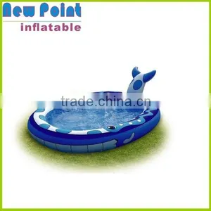 Cute Dolphin Inflatable Round Swimming Pool Toy for Fun thumbnail-1