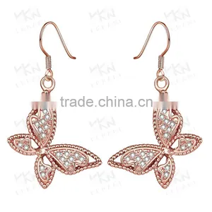 2015 New Arrival Butterfly Shape Arabic Gold Earring Designs for Girls thumbnail-2
