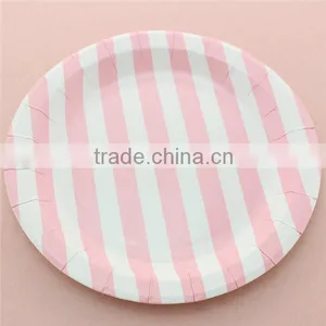 9 Inch Disposable Colorful Round Striped Paper Plate thumbnail-5