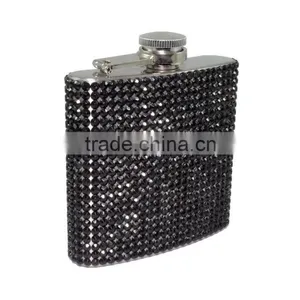 Crystal Case 5 oz Rhinestone Bling Stainless Steel Drinking Party Gift Flask NEW thumbnail-1