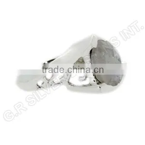 Natural Heart Rainbow Moonstone Gemstone Rings Jewelry,sterling Silver Wholesale Women Rings Jewelry thumbnail-1