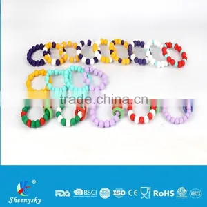 Wholesale Fashion Personalised Food Grade Soft Silicone Bead Bracelet thumbnail-6