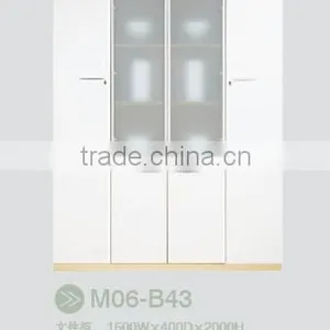 MDF Modern Style Bookcase With Glass Doors Model thumbnail-1