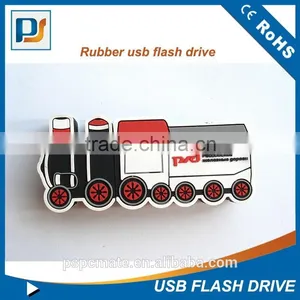 2015 Customized Rubber USB Flash Disk ,train Shape Usb Flash Driver for Promotional Gifts thumbnail-2