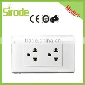 Italian Series Modern Style Double Gang 3Pin Wall Socket Outlet thumbnail-1