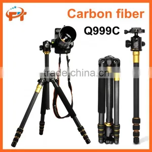 Q999C Professional Portable Carbon Fiber Tripod&Ball Head Compact for DSLR Camera thumbnail-1