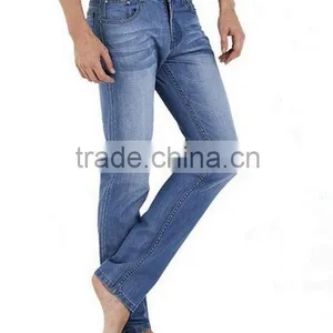 Summer Thin Jeans Men 100% Cotton Straight Long Denim Fitness Trousers Fashion Solid Jeans thumbnail-1