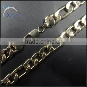 Latest Hip Hop Plated Gold Figaro Chains Necklace thumbnail-1