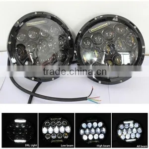Wholesale 75W 7 Inch Round Headlight 12v 24v & DRL ForJee-p Wrangler JK/TJ/LJ 07-15 Harley and Hummer thumbnail-1