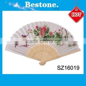 Popular Foldable Souvenir Bamboo Hand Fan for Wedding thumbnail-2