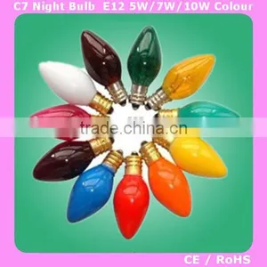 Color Blue/green Candle C35 E14 2W LED Filament Bulb Wide Voltage AC60-260V 2200K-6500K thumbnail-2