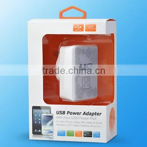 Hot Selling 4 USB Port UK Plug Travel Wall Mobile Charger Power Adapter For Iphone thumbnail-5