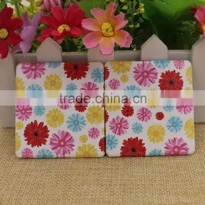 Custom Mini PU Leather Mirror Pocket/flowers Pocket Mirror/ Cosmetic Mirror for Promotion Gifts Supplier's Choice thumbnail-4