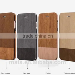Wood Texture Design PU Leather Case With Card Slot For Iphone 6 thumbnail-6