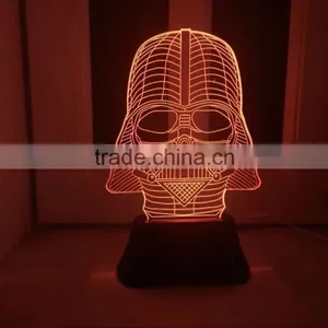 3D Handmade Acrylic Lamp Bulbing Light Skull Color Changing USB Table Lamp for Children thumbnail-1