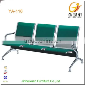 Stainless Steel Bule Color Public Salon Waiting Area Chairs thumbnail-6