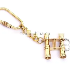 KEY CHAIN BINOCULAR - KEY RING BINOCULAR - BRASS KEYCHAIN BINOCULAR - NAUTICAL BRASS BINOCULAR KEYRING thumbnail-2