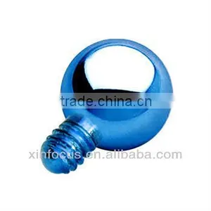 3mm Blue Anodized Titanium Ball Dermal Top Body Piercing Accessories thumbnail-1