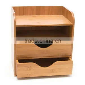 100% Bamboo Eco-friendly Living Room Storage Box Bamboo 4-Tier Desk Organizer Box thumbnail-1