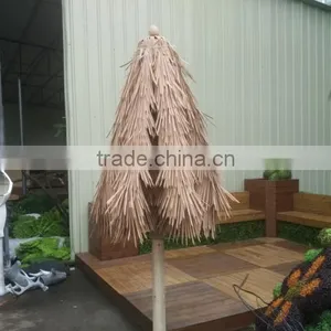 High Class Sun Protection Waterproof Material Outdoor Artificial Folder and Collapsible Thatch Umbrella thumbnail-6