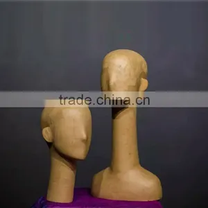 Wholesale Custom Paster Fiberglass Wooden Mannequin Head CK K thumbnail-2
