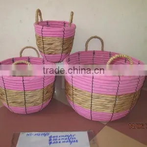 New Products! Water Hyacinth Basket/storage Basket With 2 Handle thumbnail-1