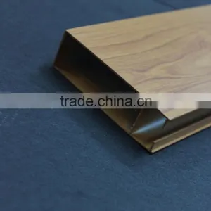 Nitric Acid Resistance Wood Grain Suspended Metal Strip Ceiling Aluminum Square Tube Screen Ceiling Panel thumbnail-4
