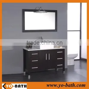 48"solid Wood Black Vanity Cabinet thumbnail-1