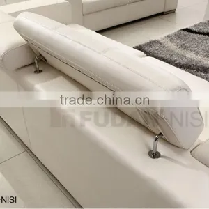 Minimalist Indoor Furniture White Leather Sectional Sofa Made in China thumbnail-4