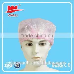 Disposable Plastic Shower Caps for Bathroom Made in China thumbnail-4