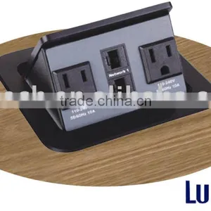 Tabletop Socket, Pop up Desktop Outlets Sockets,with Network. thumbnail-1