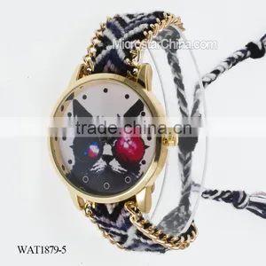 Elastic Knitting Watch Chain Cat Face Quartz Watch Price thumbnail-5