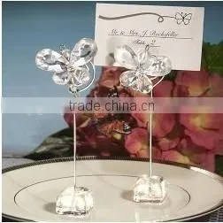 Pink (White) Crystal Butterfly Place Card Holders thumbnail-1