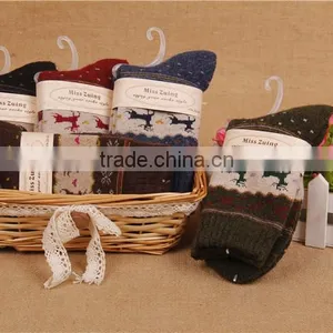 Hot Sale Warm Women Cosy Crew Sock Thermal Jacquard Sock thumbnail-3