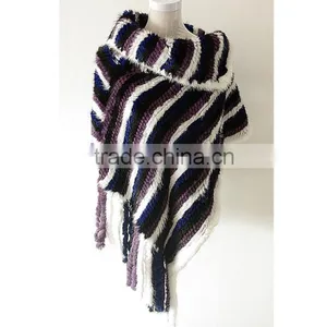 Real Mink Fur Woman Fashion Shawl/Poncho KZ14081 thumbnail-1