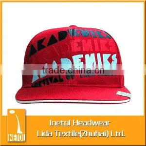 Custom Woven Label 6 Panel Flat Brim Cotton Baseball Cap thumbnail-1