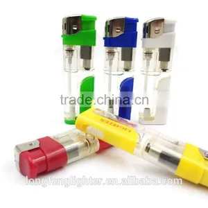 Cigarette Plastic Material Gas Electronic Refilling Lighter With LED Light thumbnail-2