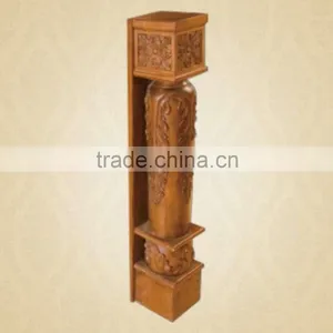 Black Solid Wood Stair Post Support thumbnail-4